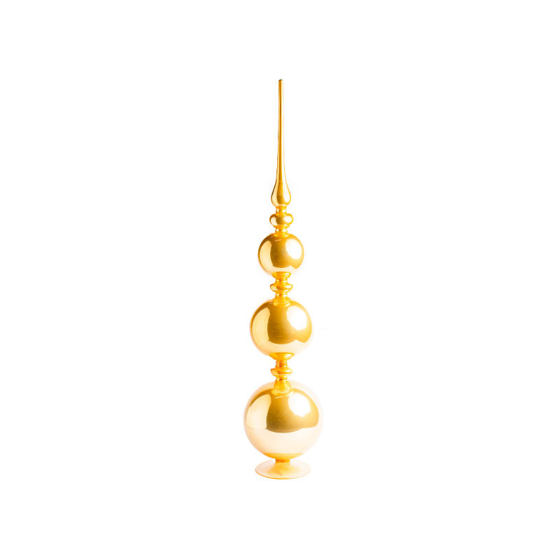 [2/8] 28 INCH GOLD GLASS TRIPLE BALL FINIAL - K&K INTERIORS - Compralo en CorinneRegalos.com
