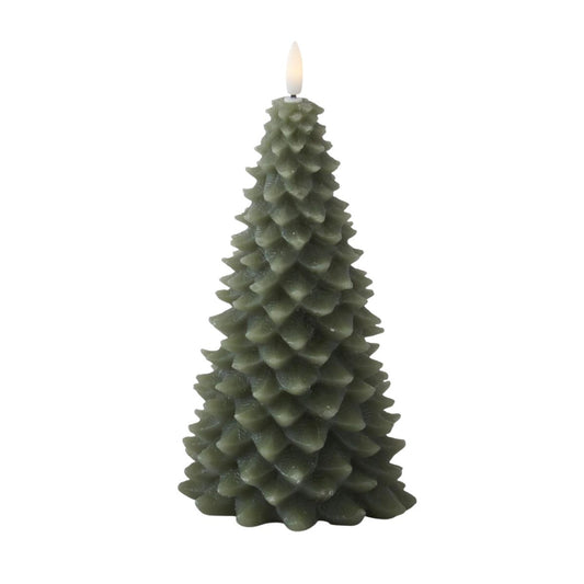 [4/18] | SET OF 2 GREEN WAX CHRISTMAS TREE LED CANDLES W/TIM - K&K INTERIORS - Compralo en CorinneRegalos.com