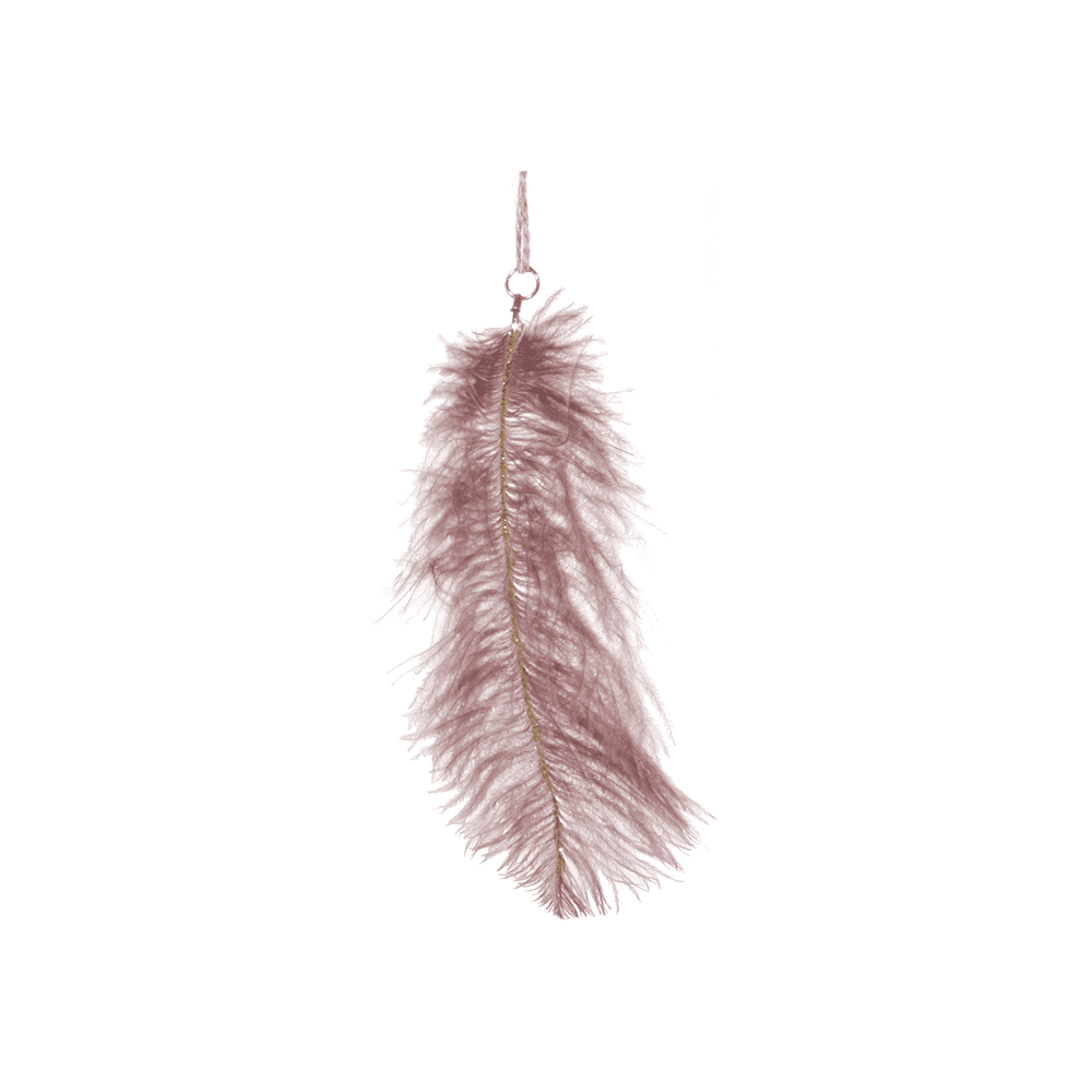 OSTRICH FEATHER PURPLE GOLD GLITTER STRIPE 15CM - SHISHI - Compralo en CorinneRegalos.com