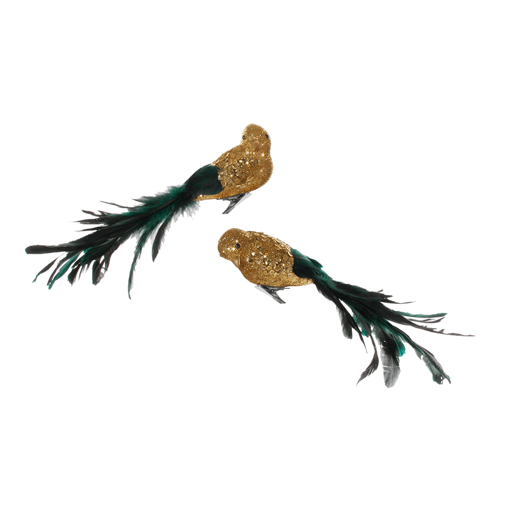 FEATHER BIRD GLITTER BODY MI2 DK GREEN 27CM - SHISHI - Compralo en CorinneRegalos.com
