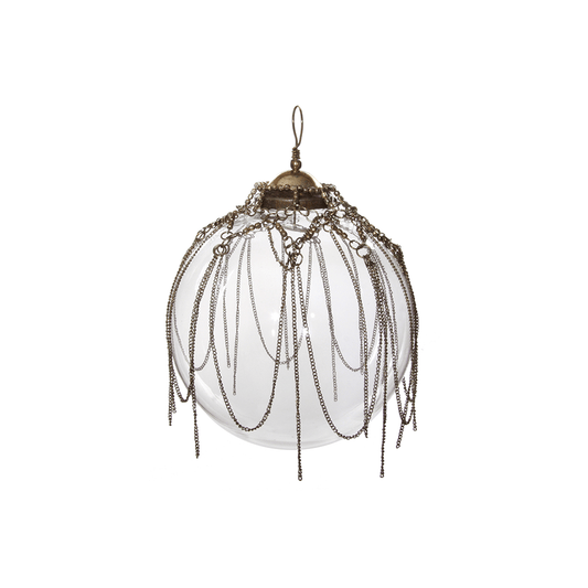 GLASS BALL CLEAR METAL GOLD CHAIN 15CM - SHISHI - Compralo en CorinneRegalos.com