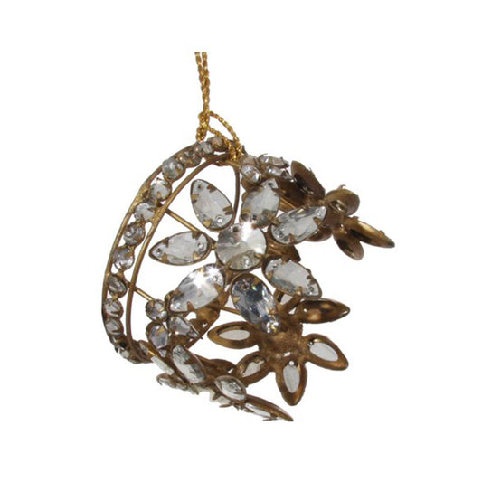 FLOWER JEWEL CROWN ANTIQUE GOLD D7,5CM - SHISHI - Compralo en CorinneRegalos.com