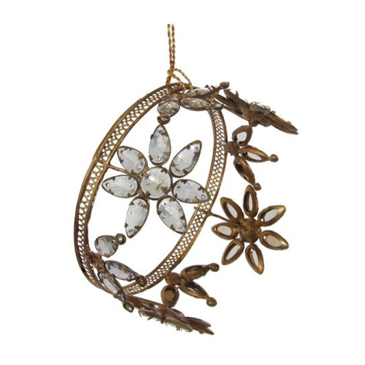 FLOWER JEWEL CROWN ANTIQUE GOLD D11CM - SHISHI - Compralo en CorinneRegalos.com