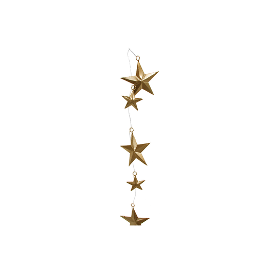 METAL STAR GARLAND ANTIQUE GOLD 90CM - SHISHI - Compralo en CorinneRegalos.com