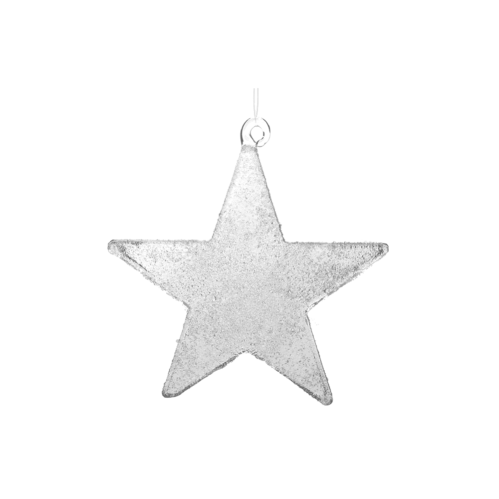 GLASS STAR ICED 13CM - SHISHI - Compralo en CorinneRegalos.com