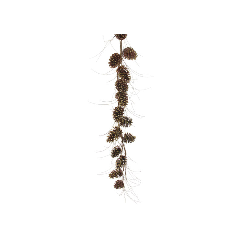 CEDAR CONE GARLAND GOLD GLITTER 155CM - SHISHI - Compralo en CorinneRegalos.com