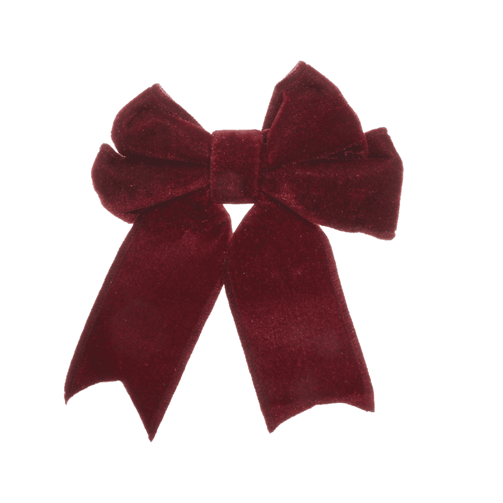 VELVET BOW BURGUNDY W/CLIP 20CM - SHISHI - Compralo en CorinneRegalos.com