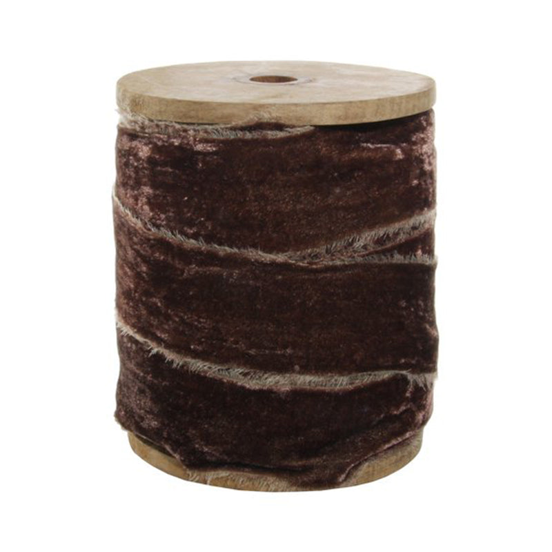 FRAYED VELVET 50 MM BROWN - SHISHI - Compralo en CorinneRegalos.com