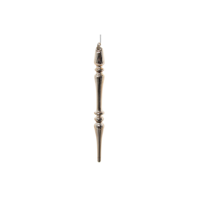 GLASS ICICLE ORNAMENT LT GOLD 23CM - SHISHI - Compralo en CorinneRegalos.com