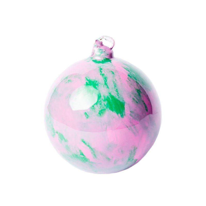 GLASS BALL GREEN LUSTERED PINK MARBLED 1 - SHISHI - Compralo en CorinneRegalos.com