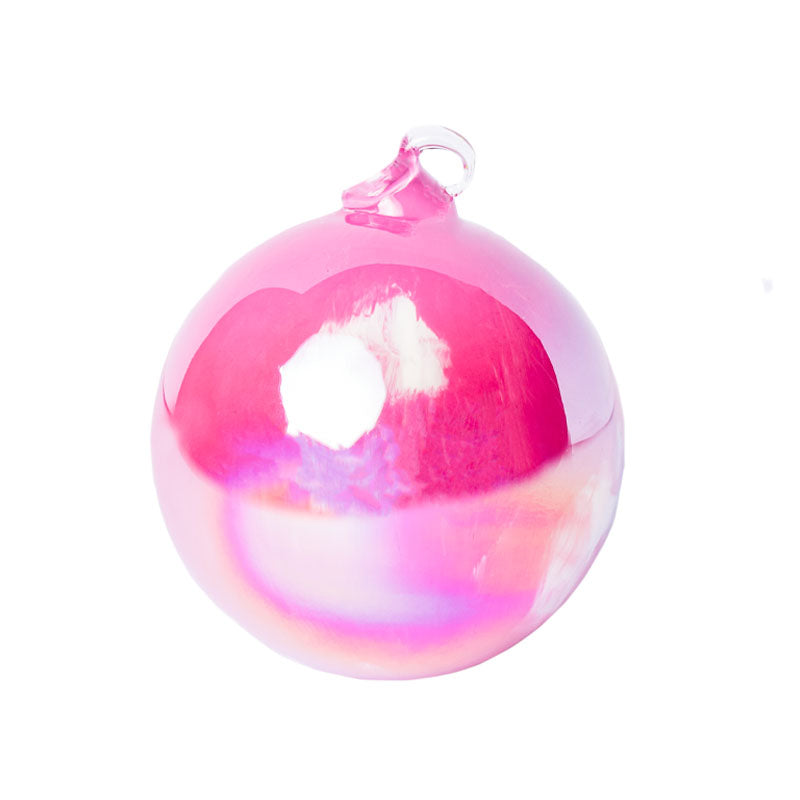 GLASS BALL PINK LUSTERED WHITE MARBLED 8 - SHISHI - Compralo en CorinneRegalos.com