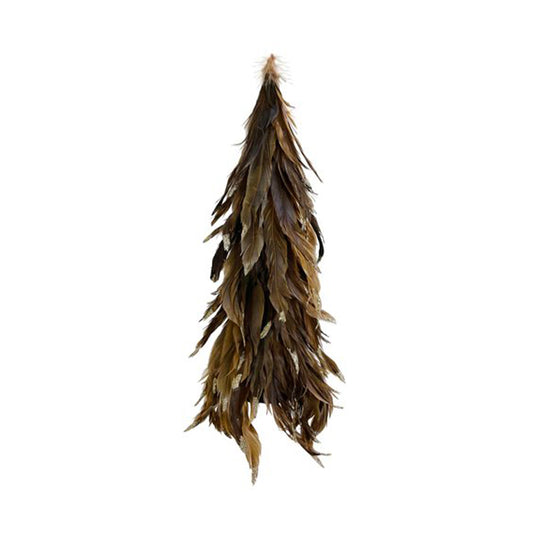 FEATHER TREE BROWN GOLD GLITTER TIPS 30CM - SHISHI - Compralo en CorinneRegalos.com