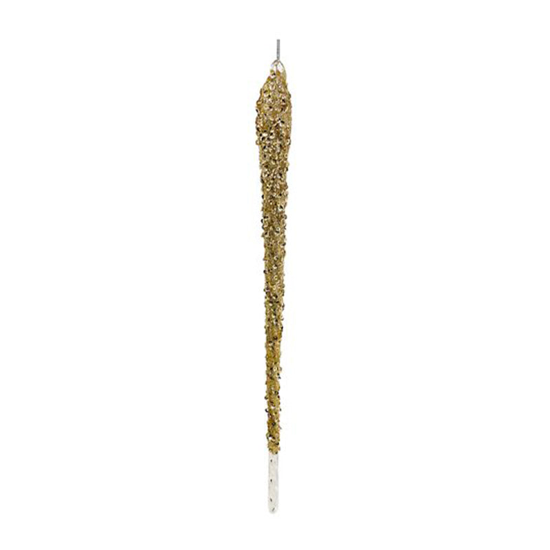 GLASS ICICLE CHAMPAGNE GLITTER 32CM - SHISHI - Compralo en CorinneRegalos.com