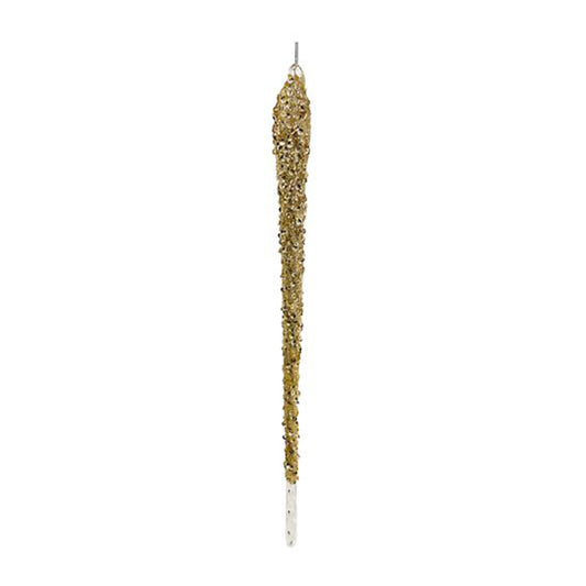 GLASS ICICLE CHAMPAGNE GLITTER 32CM - SHISHI - Compralo en CorinneRegalos.com