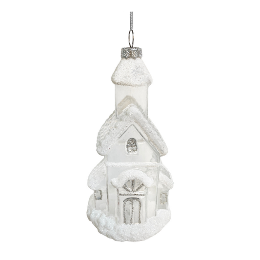 Glass church ornament clear white - SHISHI - Compralo en CorinneRegalos.com
