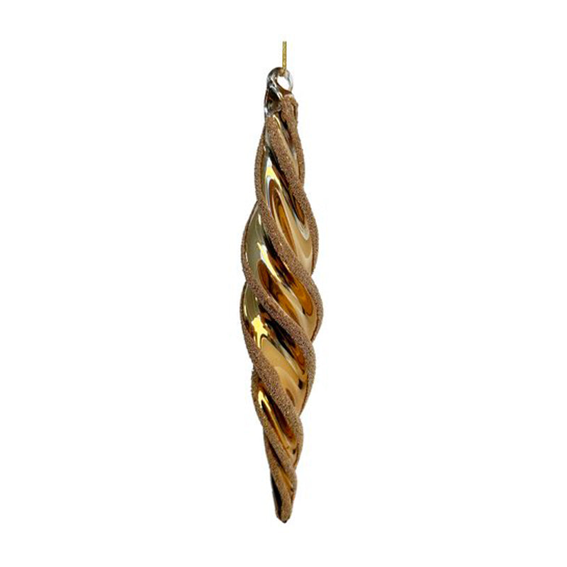 GLASS WHIRL DROP GOLD BEADED 22CM - SHISHI - Compralo en CorinneRegalos.com