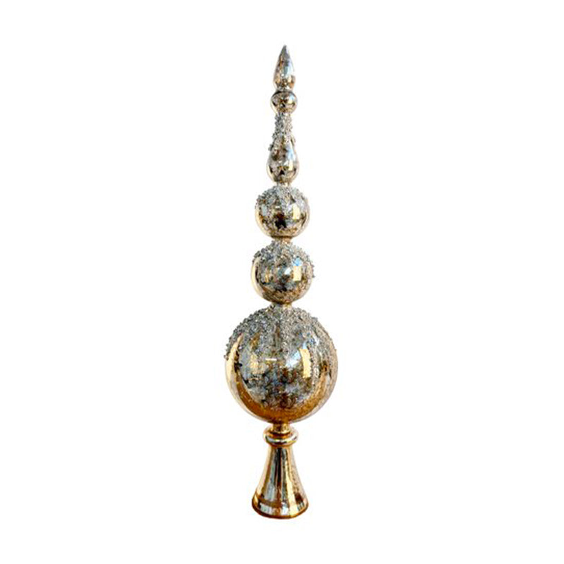 GLASS TREE TOP ANTIQUE CHAMPAGNE SILVER BEAD 39,5CM - SHISHI - Compralo en CorinneRegalos.com