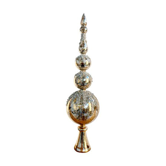 GLASS TREE TOP ANTIQUE CHAMPAGNE SILVER BEAD 39,5CM - SHISHI - Compralo en CorinneRegalos.com