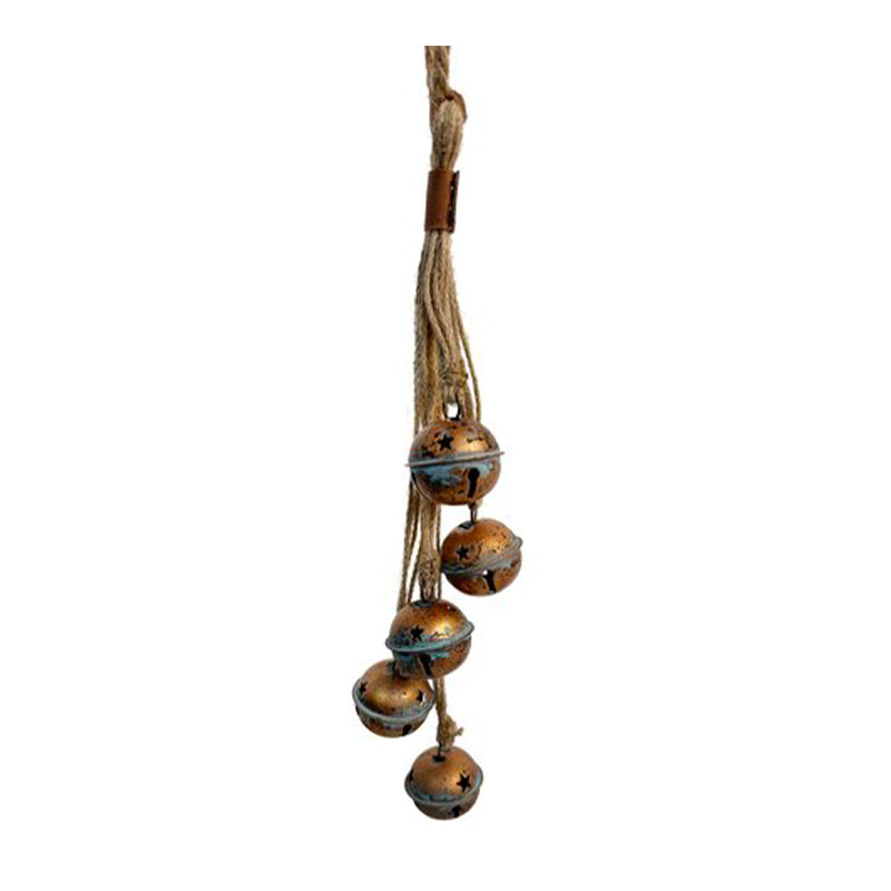METAL JINGLE BELLS BUNDLE COPPER GREEN PATINA 53CM - SHISHI - Compralo en CorinneRegalos.com
