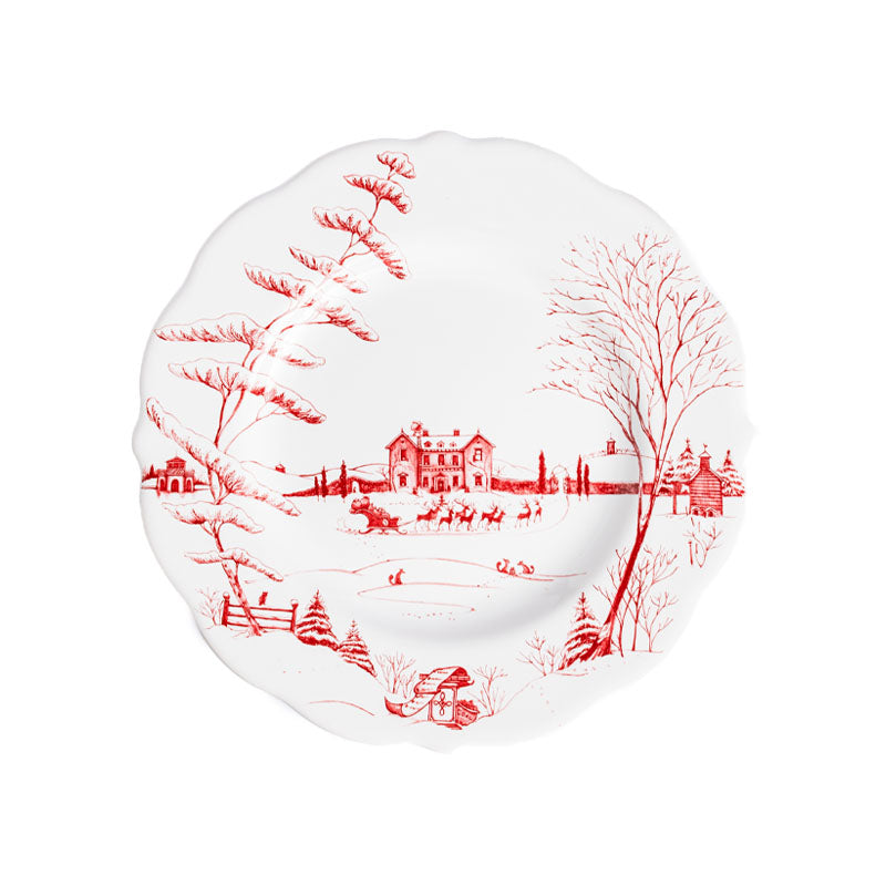 SCALLOP DINNER PLATE CE WINTER FROLIC RUBY 11INCHW - JULISKA - Compralo en CorinneRegalos.com