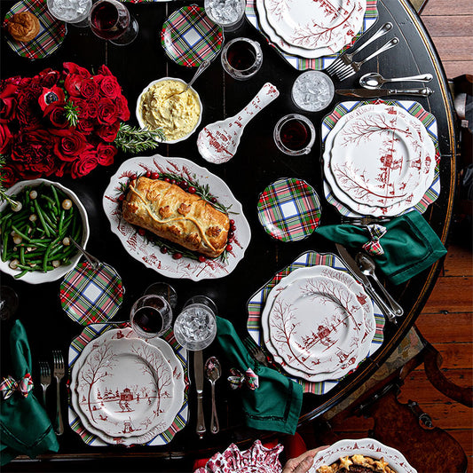 COUNTRY ESTATE WINTER FROLIC RUBY SERVING PLATTER CHRISTMAS EVE - JULISKA - Compralo en CorinneRegalos.com