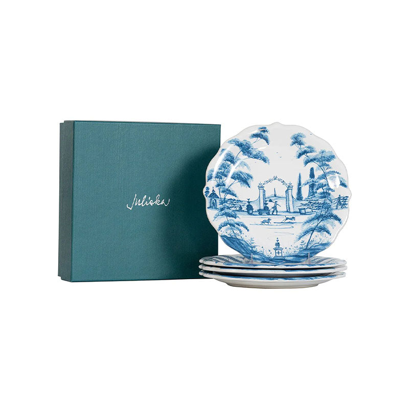 PARTY PLATE CE DELFT 8.5 W SET 4 G.BOX SPRG SCENES - JULISKA - Compralo en CorinneRegalos.com