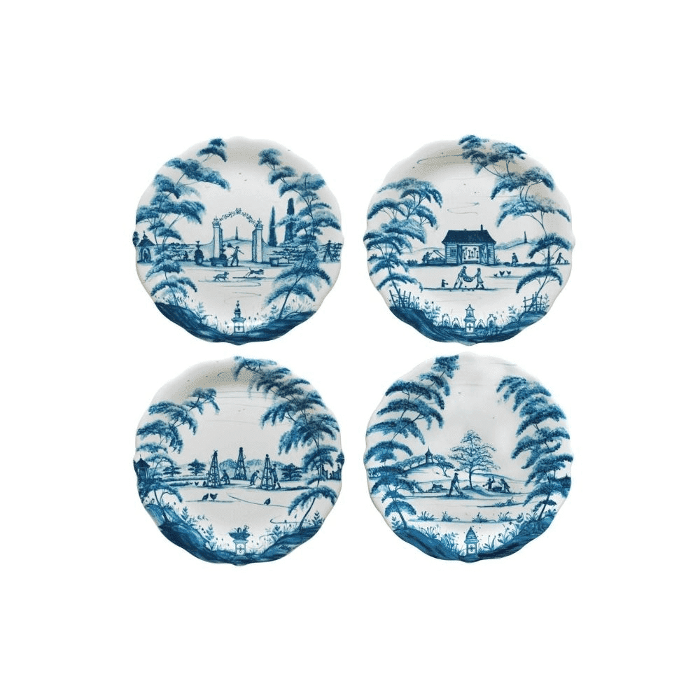 PARTY PLATE CE DELFT 8.5 W SET 4 G.BOX SPRG SCENES - JULISKA - Compralo en CorinneRegalos.com