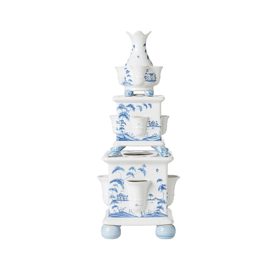 COUNTRY ESTATE DELFT BLUE TULIPIERE TOWER SET3 GARDEN FOLLIES  DELFT BLUE - JULISKA - Compralo en CorinneRegalos.com