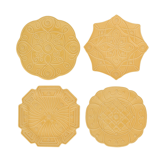 JARDINS DU MONDE DESSERT/SALAD PLATE ASSORTED SET /4 - DAFFODIL - JULISKA - Compralo en CorinneRegalos.com