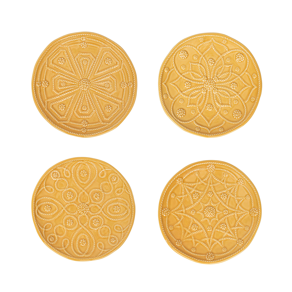 JARDINS DU MONDE SIDE/COCKTAIL PLATE ASSORTED SET/4 - DAFFODIL - JULISKA - Compralo en CorinneRegalos.com