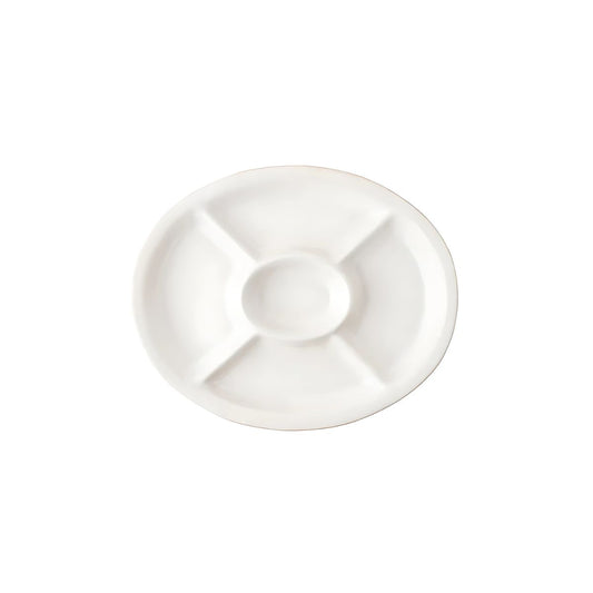 "Puro 15"" Crudite Platter - Whitewash" - JULISKA - Compralo en CorinneRegalos.com