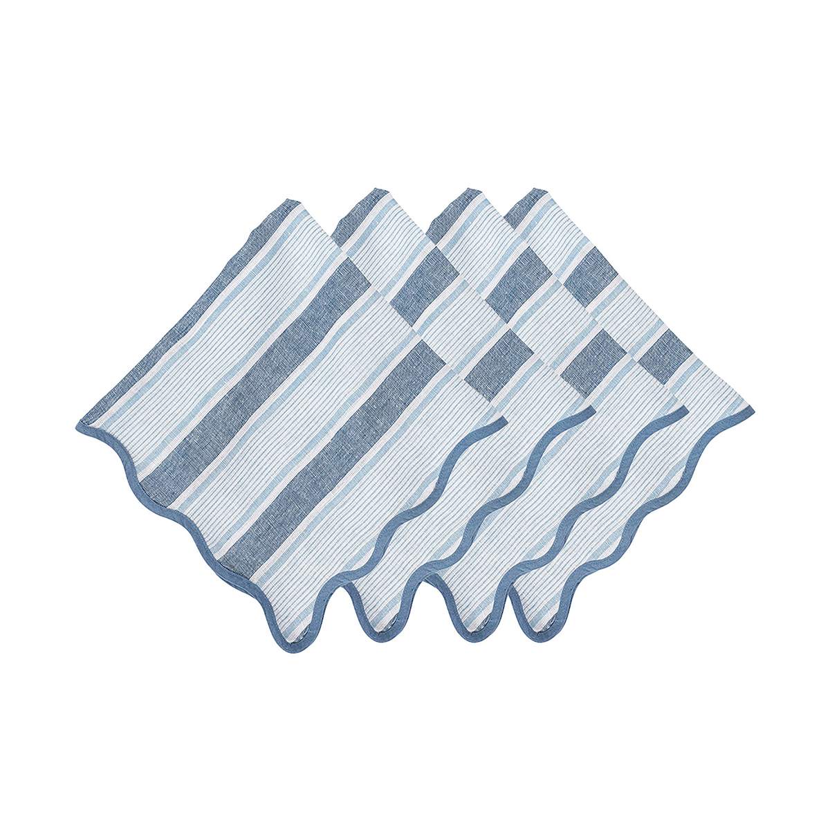 CABANA STRIPE NAPKIN SET/4 - OCEAN - JULISKA - Compralo en CorinneRegalos.com