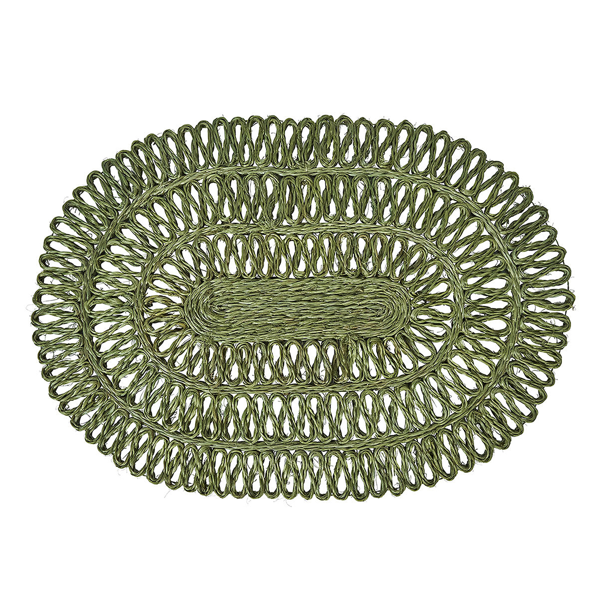 STRAW LOOP OVAL PLACEMAT - SEAGRASS - JULISKA - Compralo en CorinneRegalos.com