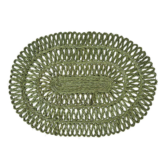 STRAW LOOP OVAL PLACEMAT - SEAGRASS - JULISKA - Compralo en CorinneRegalos.com