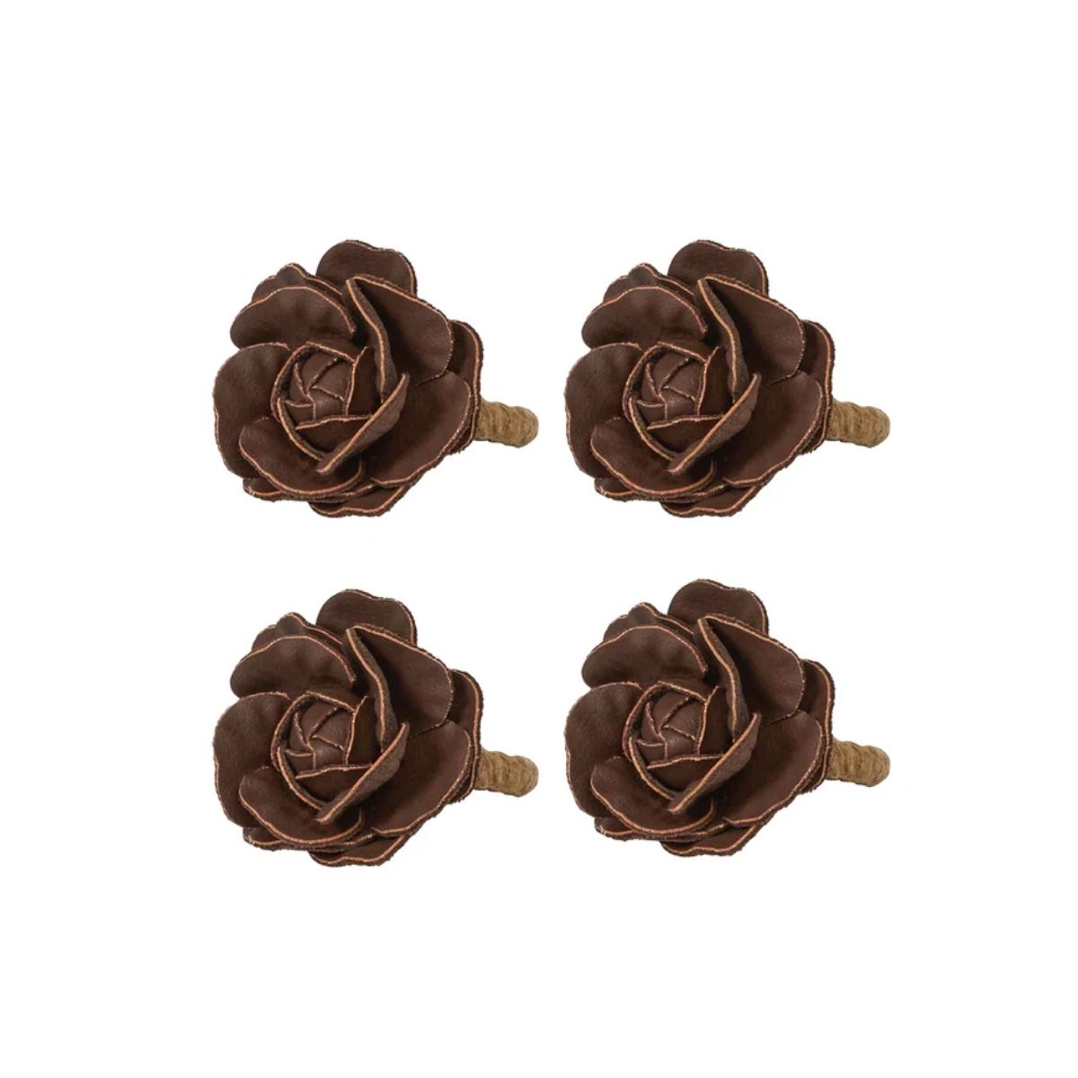 Camellia Napkin Ring Set/4 - Brown - JULISKA - Compralo en CorinneRegalos.com