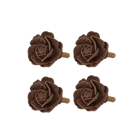 Camellia Napkin Ring Set/4 - Brown - JULISKA - Compralo en CorinneRegalos.com