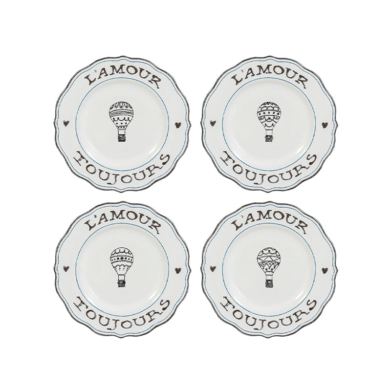 L'AMOUR TOUJOURS DESSERT  SALAD PLATE SET4 L'AMOUR TOUJOURS DESSERT  SALAD PLATE SET4 - JULISKA - Compralo en CorinneRegalos.com