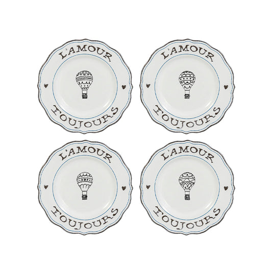 L'AMOUR TOUJOURS DESSERT  SALAD PLATE SET4 L'AMOUR TOUJOURS DESSERT  SALAD PLATE SET4 - JULISKA - Compralo en CorinneRegalos.com