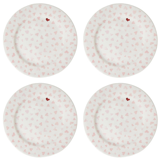 LOVE YOU MORE DESSERT/SALAD PLATE SET/4 - PINK - JULISKA - Compralo en CorinneRegalos.com