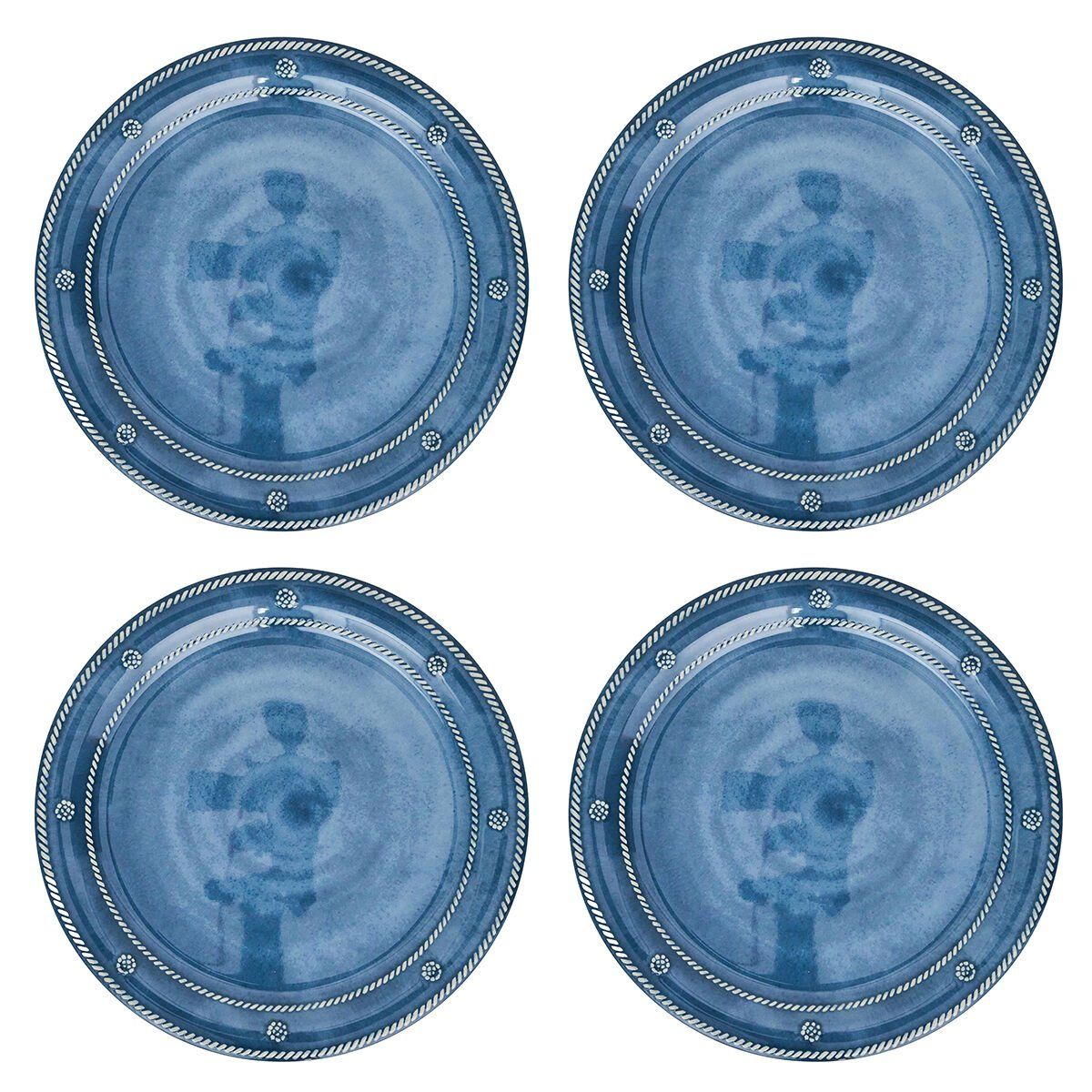 BERRY & THREAD MELAMINE DINNER PLATE SET/4 - OCEAN - JULISKA - Compralo en CorinneRegalos.com