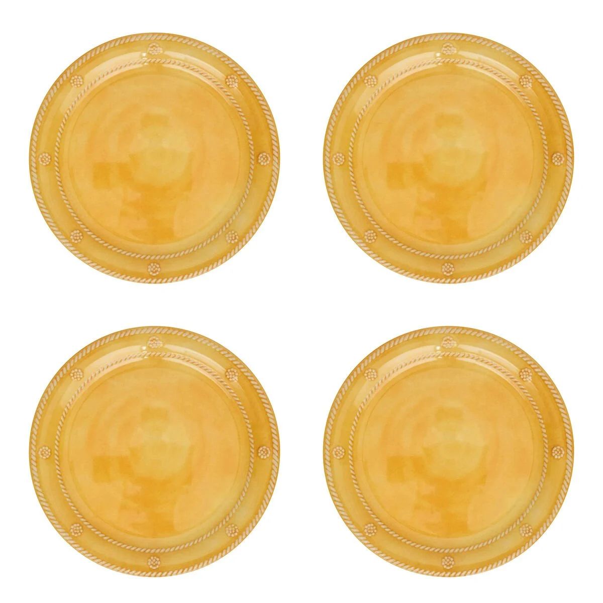 BERRY & THREAD MELAMINE DESSERT/SALAD PLATE SET/4 - SUNSHINE - JULISKA - Compralo en CorinneRegalos.com