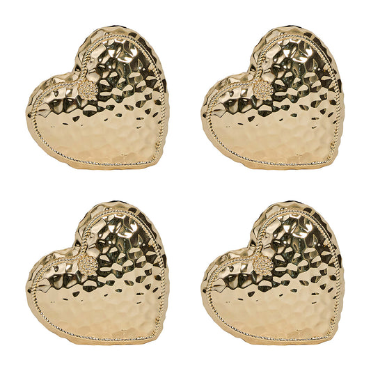 BERRY & THREAD HEART PLACE CARD HOLDER SET/4 - GOLD - JULISKA - Compralo en CorinneRegalos.com