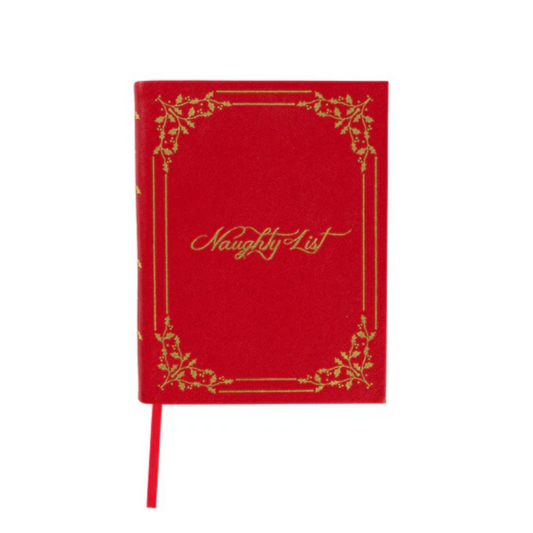 NAUGHTY NICE VEGAN LEATHER 6 X 8  EMBOSSED JOURNAL - RED - JULISKA - Compralo en CorinneRegalos.com