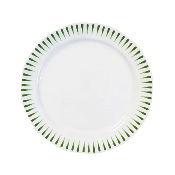 SITIO STRIPE DESSERT/SALAD PLATE - BASIL