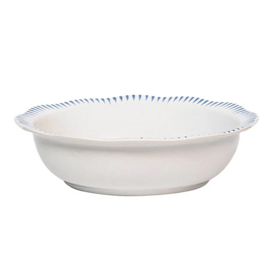 "SITIO STRIPE 12"" SERVING BOWL - DELFT BLUE" - JULISKA - Compralo en CorinneRegalos.com