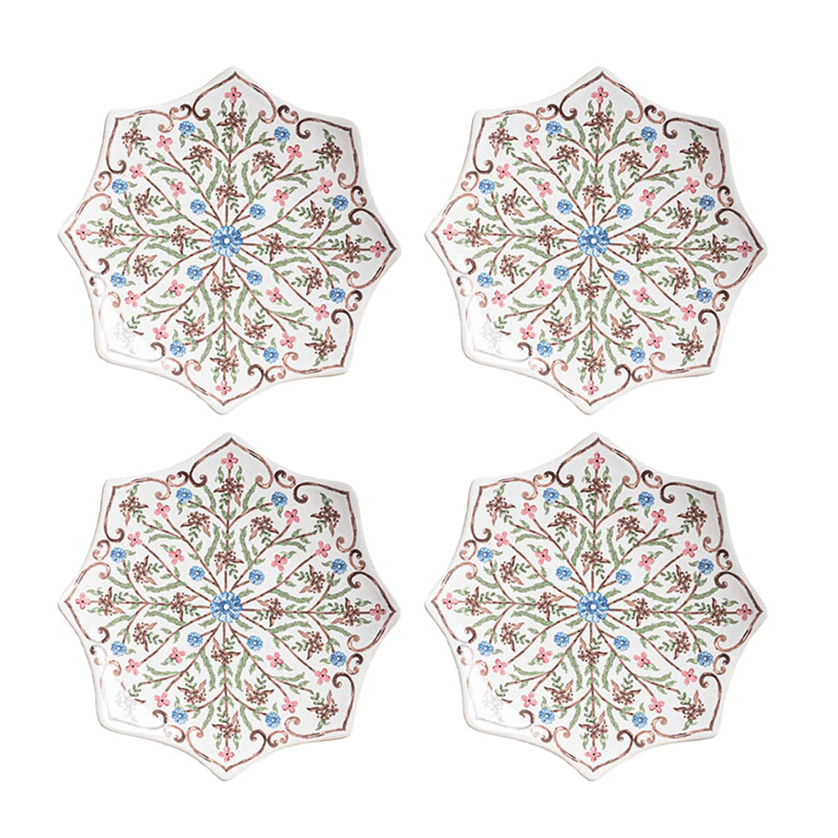 VILLA SEVILLE SCALLOPED SIDE/COCKTAIL PLATE SET/4 - CHAMBRAY - JULISKA - Compralo en CorinneRegalos.com