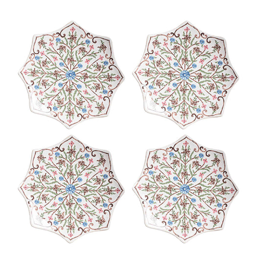 VILLA SEVILLE SCALLOPED SIDE/COCKTAIL PLATE SET/4 - CHAMBRAY - JULISKA - Compralo en CorinneRegalos.com