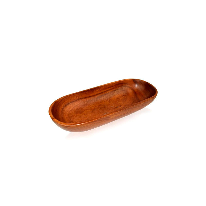 BASE DE MADERA EN ACACIA PRENSADA PARA BANDEJA OVALADA DE 29 X 19 CM ESMALTADA - VICTORIA - Compralo en CorinneRegalos.com