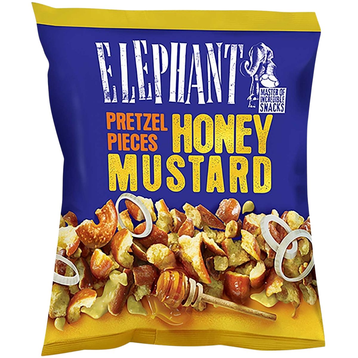 AL ELEPHANT PRETZEL PIECES HONEY MUSTARD - TROZOS DE PRETZEL CON MOSTAZA Y MIEL - Calvbrunnen - Compralo en CorinneRegalos.com