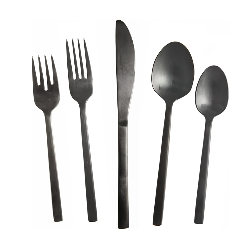 AREZZO BRUSHED BLACK 5PC PLACE SETTING, BOXED - FORTESSA - Compralo en CorinneRegalos.com